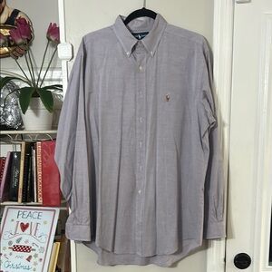 Ralph Lauren Men's button down light Purple Shirt size 16 1/2 sleeve 35